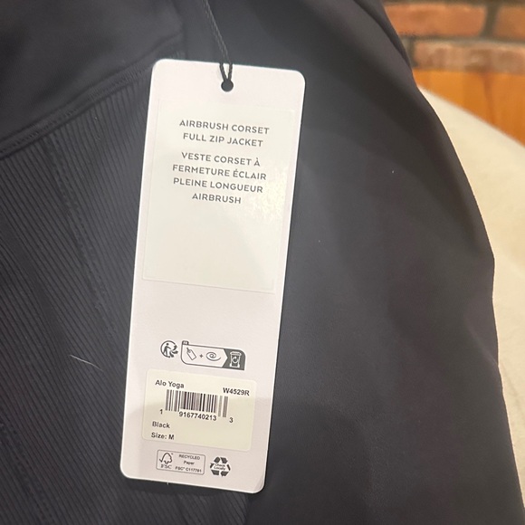 ALO Yoga Women's Airbrush Corset Full Zip Jacket, size Medium - Picture 2 of 5